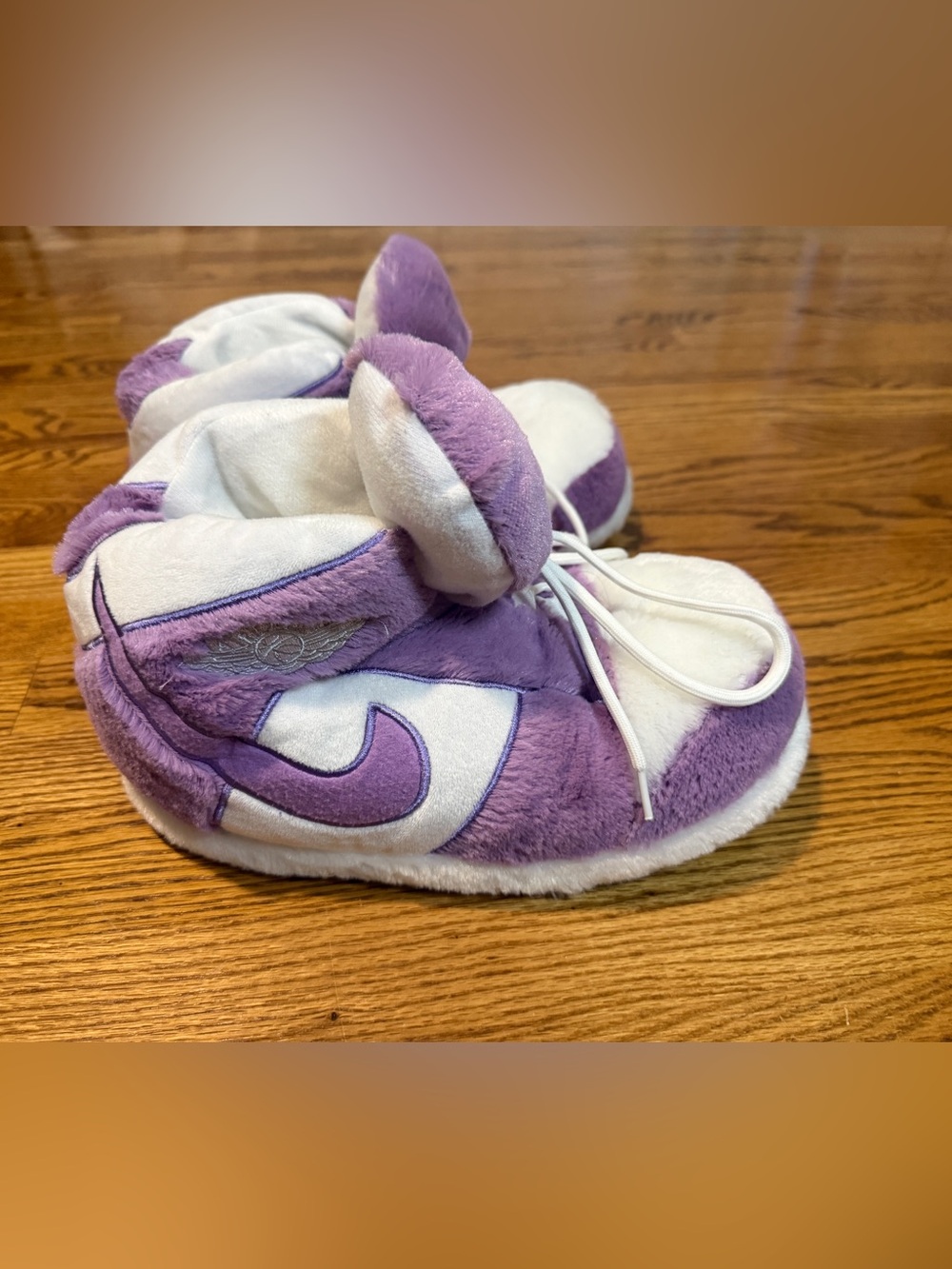 Fuzzy Sneaker Slippers Air Jordan Retro 1 Style Purple Mist High Top Plush 36-44
